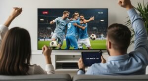 Ilustracja cyfrowej tarczy chroniącej prywatność użytkownika IPTV poprzez VPN i szyfrowanie danych.